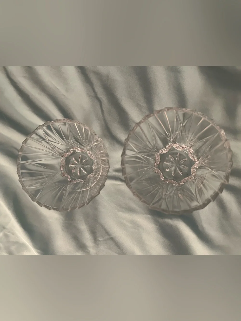 Vintage Diamond Pattern Cut Clear Glasses set of 2